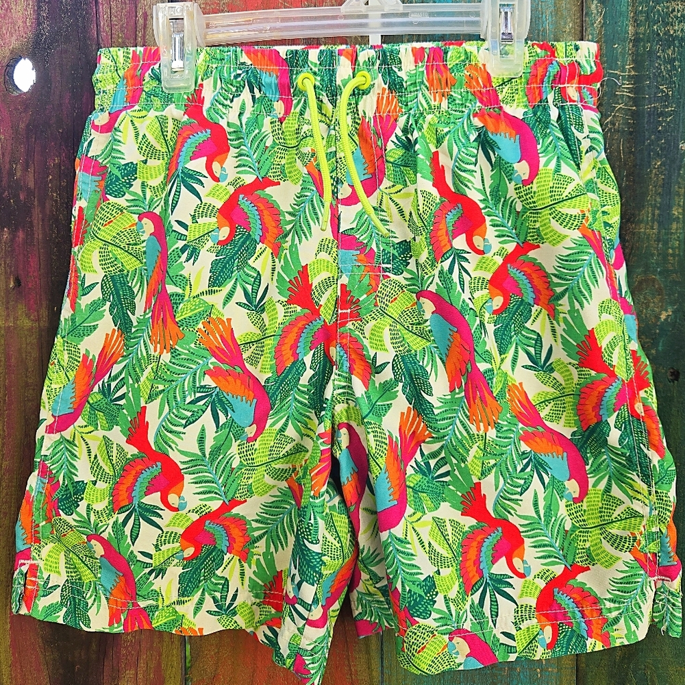 Old Navy Swim trunks Boys |XL 14/16 tropical parrot